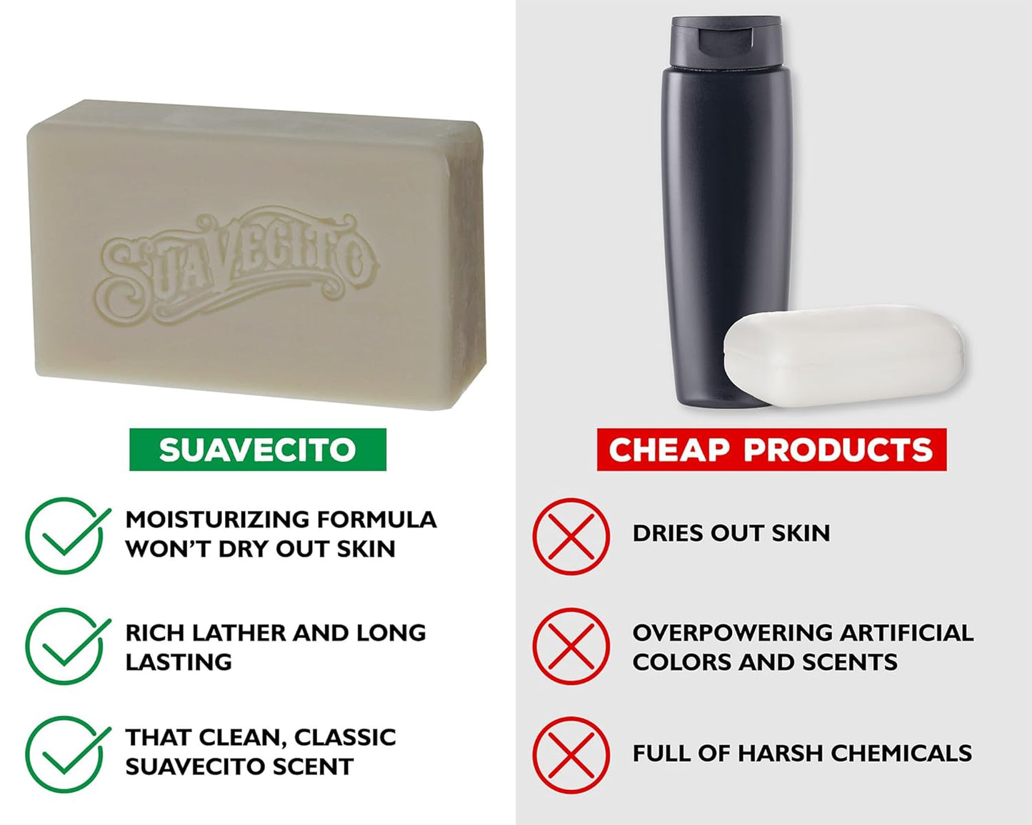 Suavecito Body & Hand Soap Bars - Moisturizing Original Fragrance | 6 oz, 3-Pack