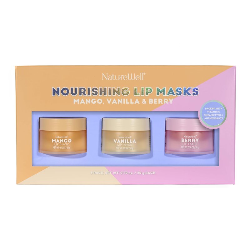 Hydrating Lip Masks Variety Pack - Mango, Vanilla & Berry Scents | Non-Greasy, Softening 0.70 oz (3 Pack)