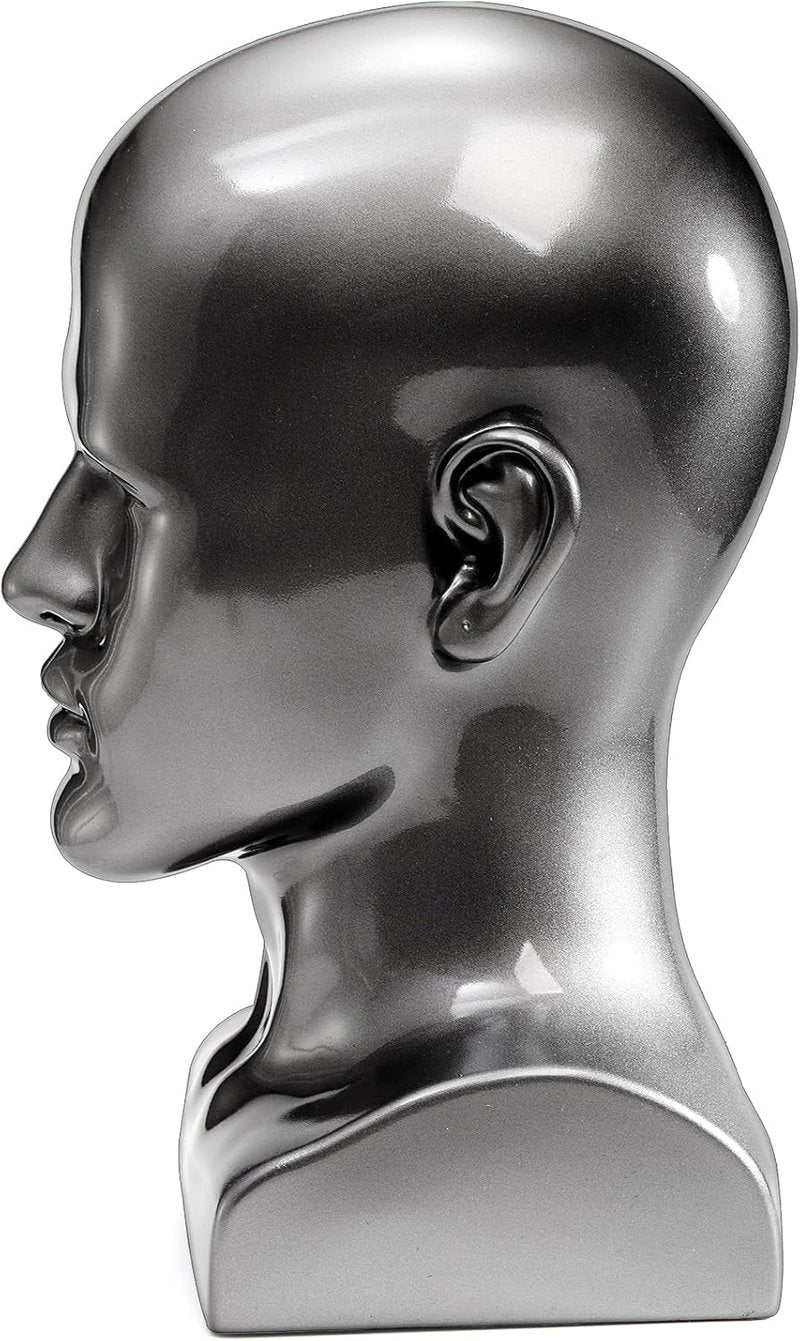 Male Mannequin Head - Professional Bald Training Display for Wigs, Hats & Sunglasses | Perfect for Styling