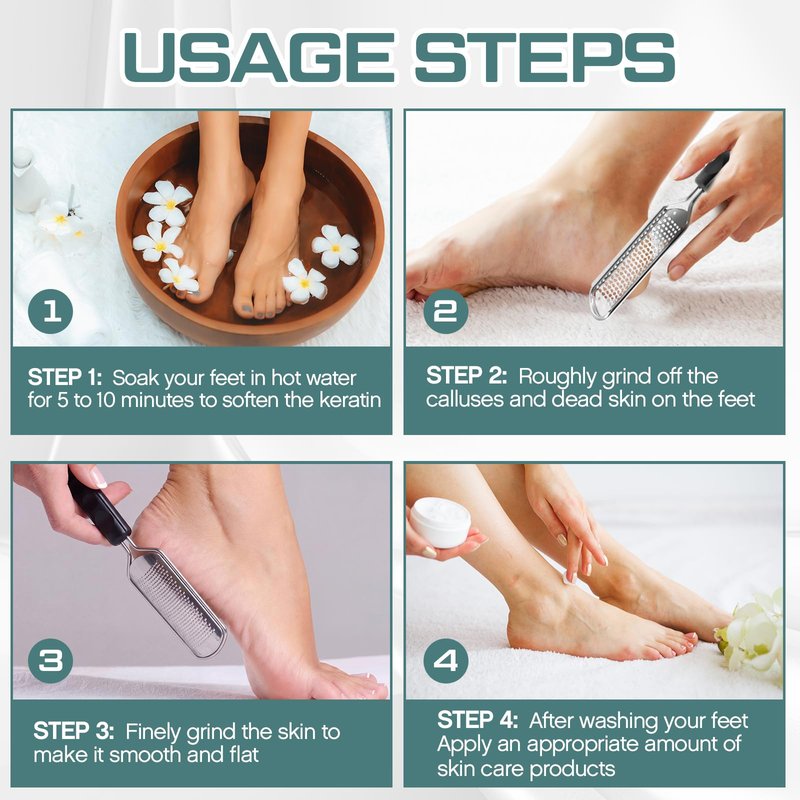Moxweyeni 14 Pack Colossal Foot File Pedicure Tools Sets with 2 Styles Large and Small Hole Replacement Callus Remover Blades, Stainless Steel Detachable Pedicure Foot Rasp for Dead Skin Remover