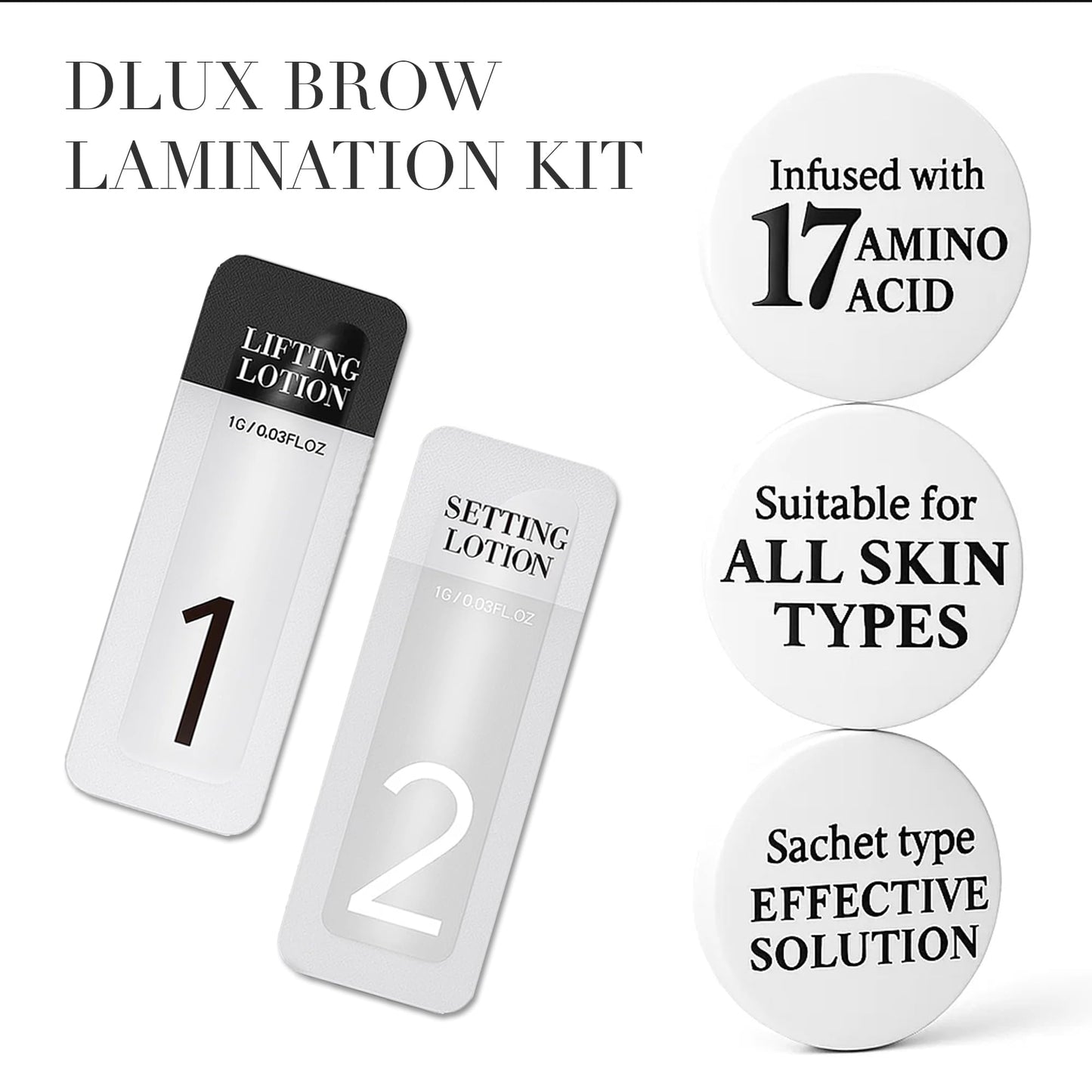 DLUX PROFESSIONAL Luxury Keratin Brow Lamination Kit for Eyebrow Lift, Eyebrow Curling, Lift Kit, Lifting,Perm Sensitive Skin Users