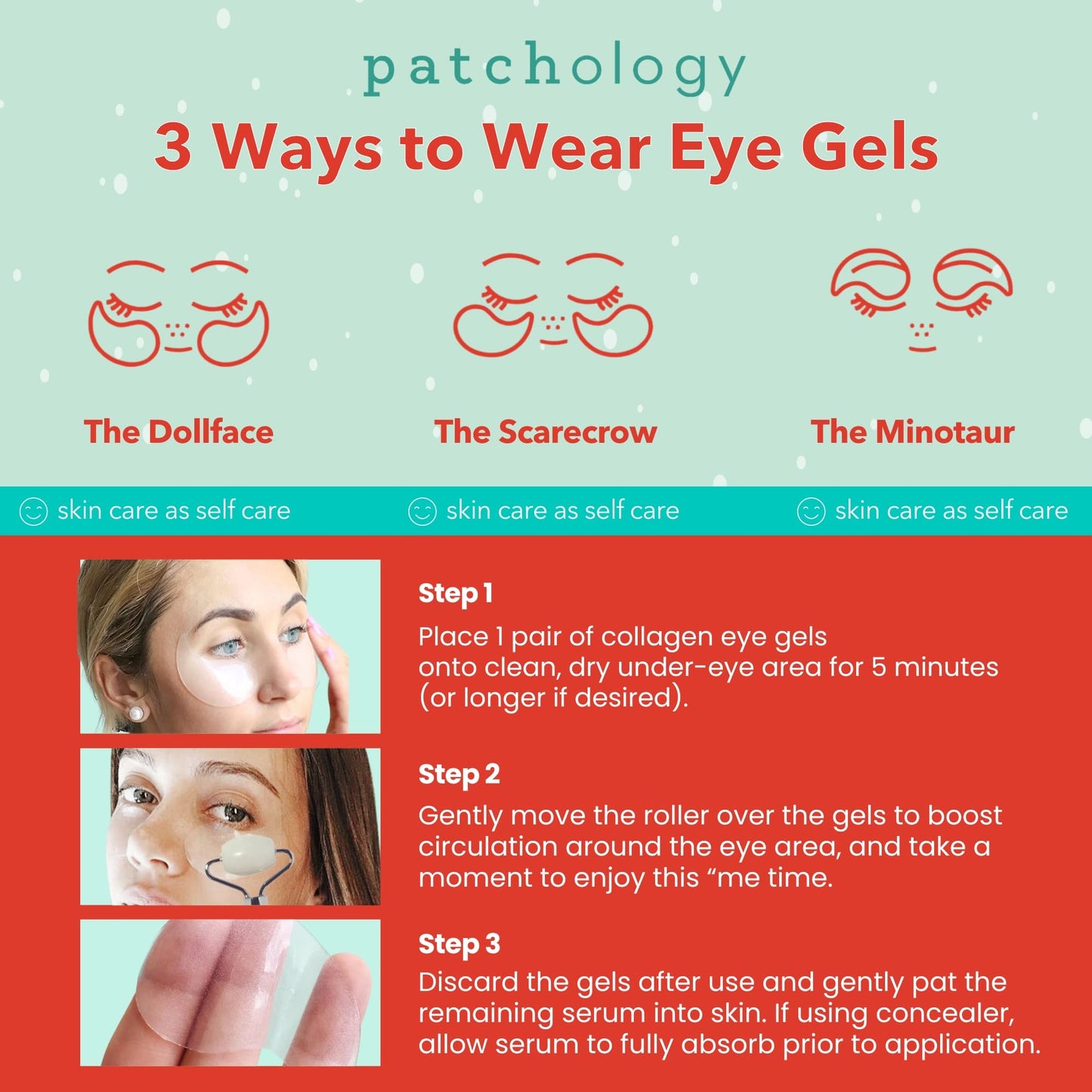 Patchology Holiday Gift Set | Christmas Gel Eye Patches & Roller Duo Kit