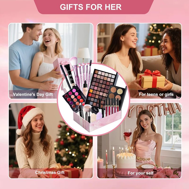 Makeup Set for Women & Teens - All-in-One Beginner Kit | Travel-Friendly Gift Set