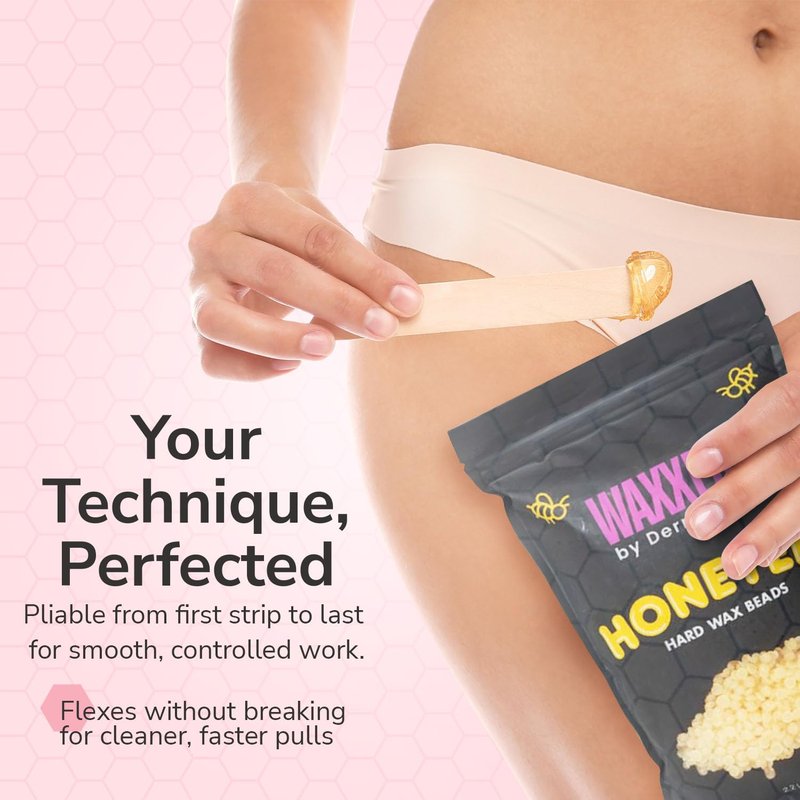 WAXXED Honeyed Hard Wax Beads 2.2LB – Fast Melt Low Temp Wax for Hair Removal – Golden Gel Wax Beads with Smooth Application & Clean Removal – Gentle for Sensitive Skin – Professional Salon & Home Use