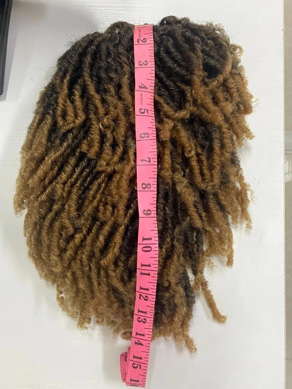 **14 Inch Short Dreadlocks Wig for Men - Ombre Light Brown Afro Bob | Natural Synthetic Hair, Breathable Cap**
