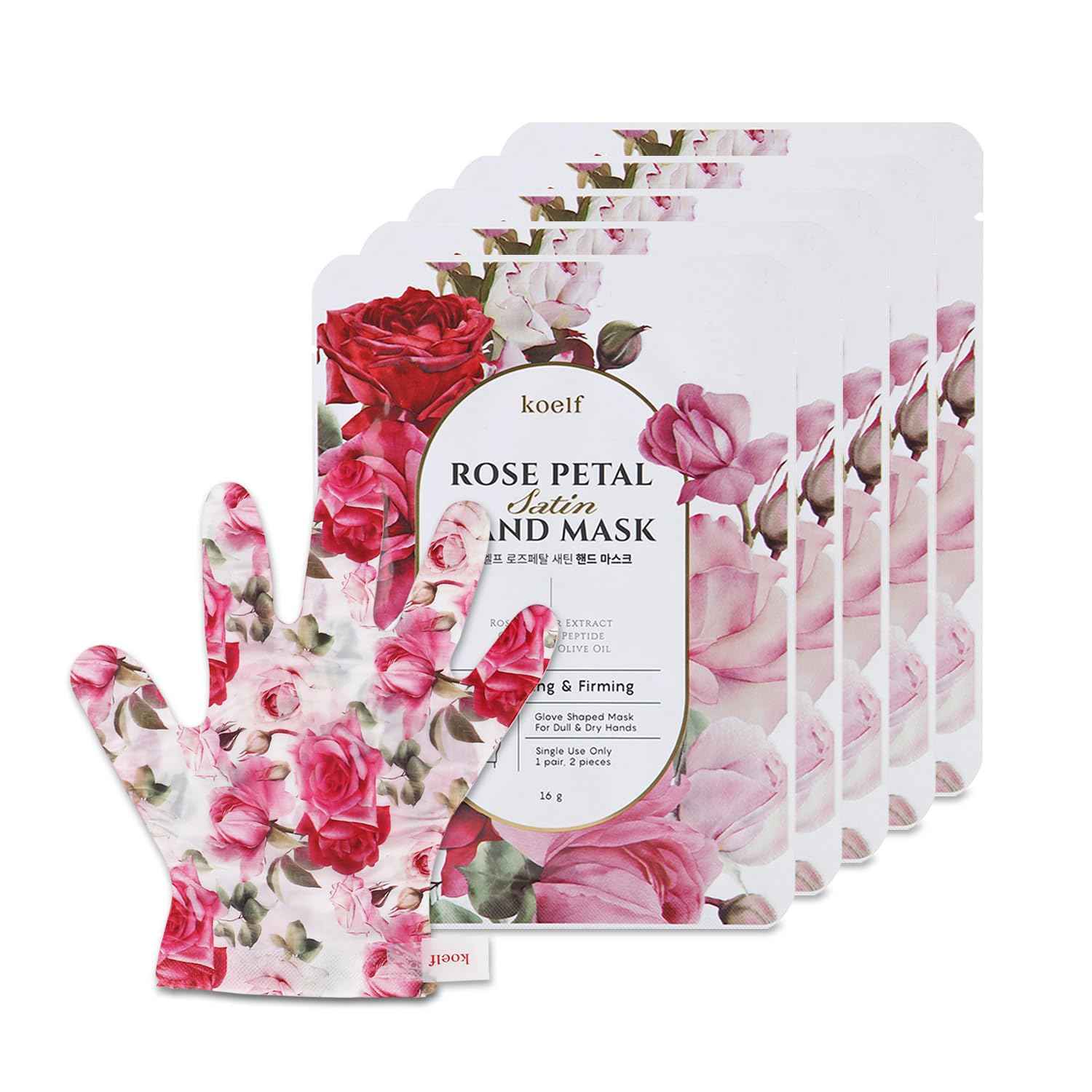 Koelf PETITFEE Rose Petal Foot & Hand Mask - 10 Pairs Intensive Nourishing Socks & Gloves