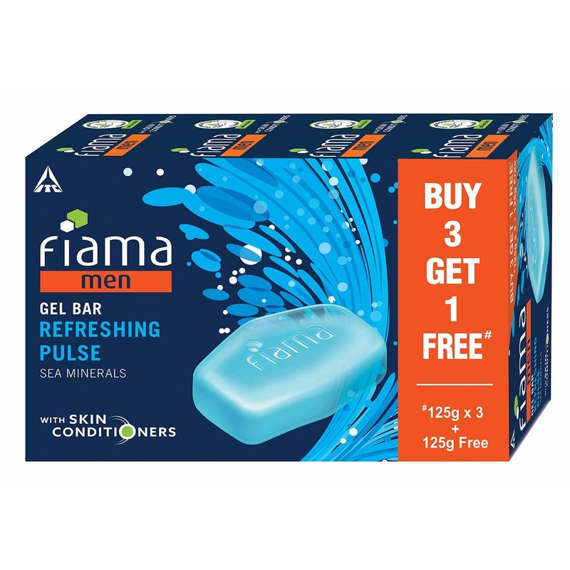 Fiama Di Wills Men Refreshing Pulse Gel Bar - Invigorating Cleanser for Fresh Skin | 125g