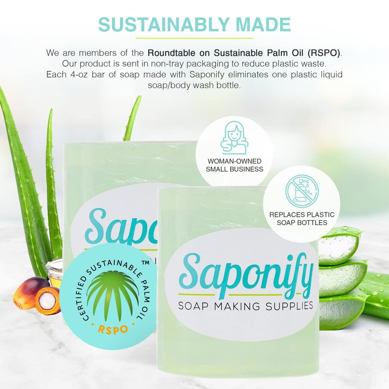 Saponify - 4Lb Shea Butter Melt and Pour Soap Base, Pure Skin-Moisturizing Shea Butter Soap Base, Easy to Use Glycerin Soap Blocks for Soap Making