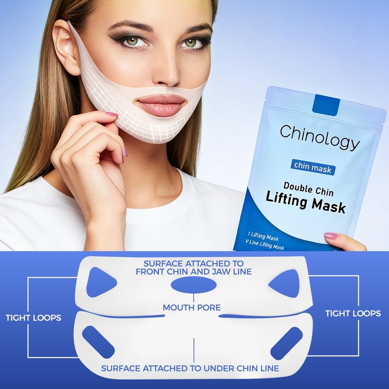 Chinology Double Chin Lifting Mask, Chin Strap Lift Mask with Retinol and Silicone, Tightening and Firming for Face and Neck (5)