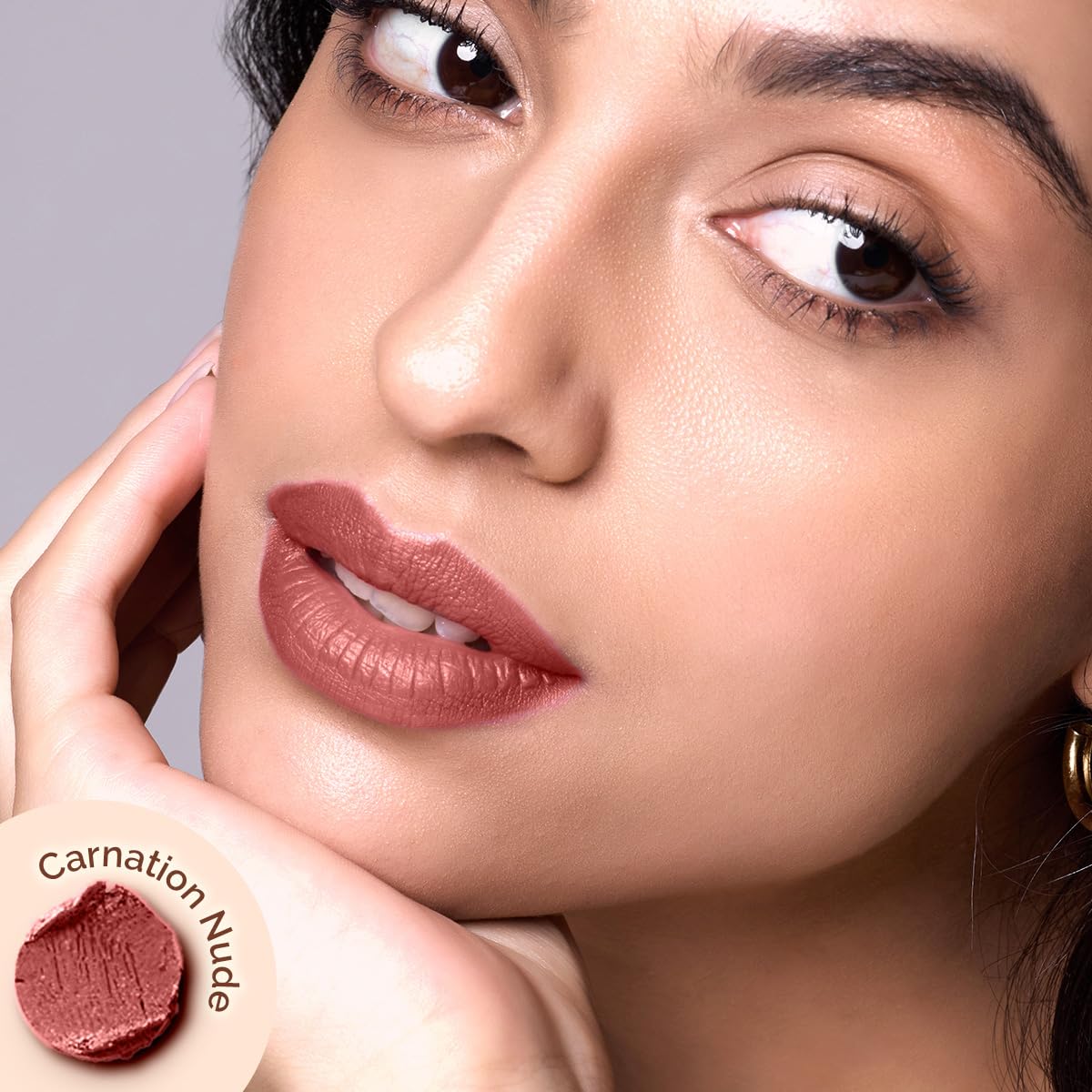 Mamaearth Moisture Matte Lipstick (01 - Carnation Nude) | Infused with Vitamin E | 12-Hour Long Stay & 8-Hour Moisture Lock | Cruelty-Free & Smudge-Proof | 0.07 Oz/2g