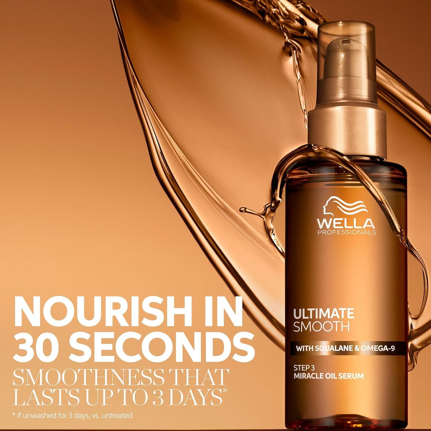 Wella Professionals ULTIMATE SMOOTH Miracle Oil Serum for Dry, Dull & Frizzy Hair | Nourishes, Smooths & Adds a Silky Shine | With Squalane & Omega 9 | Heat Protectant | Color Safe
