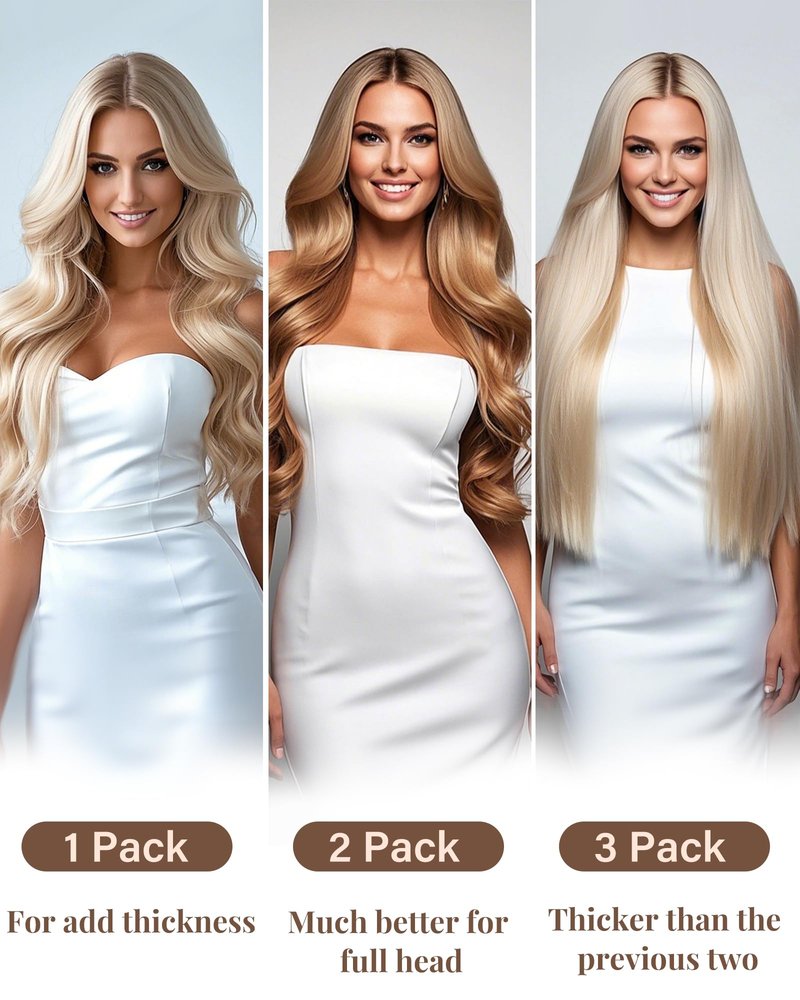 Hetto Weft Hair Extensions Human Hair Ash Blonde Highlighted Bleach Blonde Sew in for Office Heat Resistant Bundles 14 in 80g