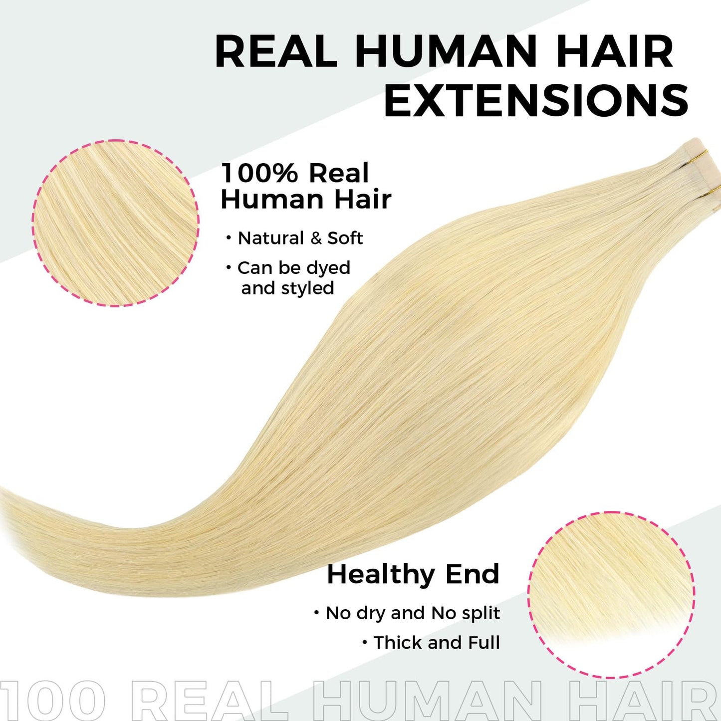 Lashey Tape in Hair Extensions 25g 10pcs 18 Inch Straight Balayage Natural Black to Light Blonde Highlighted Hair Extensions Tape in Hair for Women