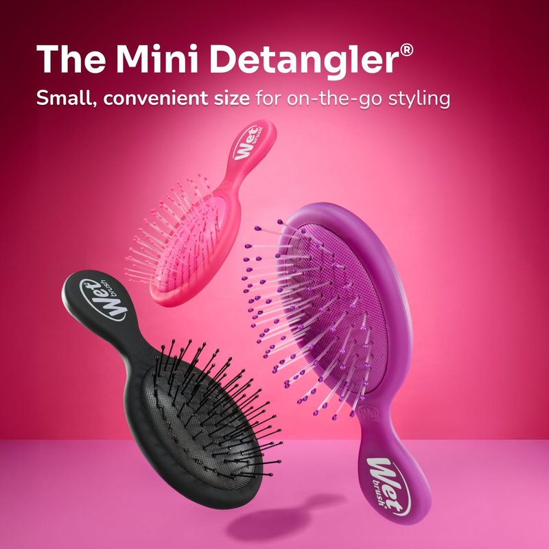 Mini Detangler Hair Brush - Ultra-Soft IntelliFlex Bristles | Cream Iridescence Icon, Travel-Friendly for All Hair Types
