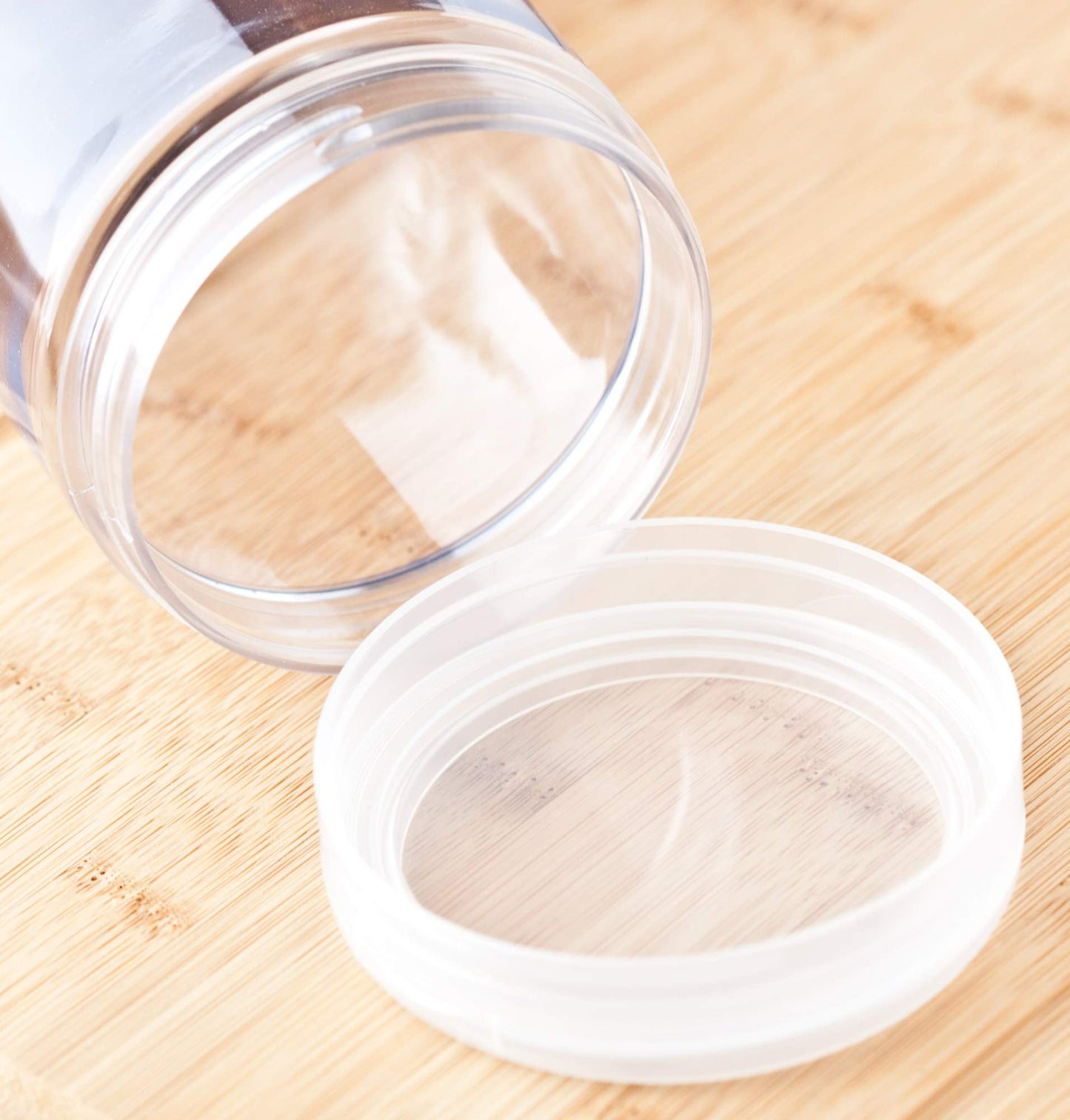 12 oz Clear PET Plastic Jar with Clear Natural Flip Top (12 Pack) + Spatulas