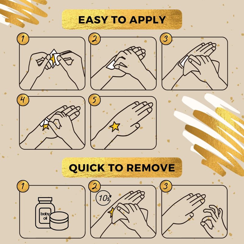 Gold Temporary Tattoos for Women - Metallic Flash Stickers & Glitter Face Tattoos - 120+ Boho Egyptian Festival Temporary Tattoo for Adults - Waterproof Gold Henna Set