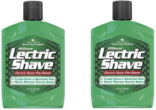 Williams Lectric Shave, Electric Razor Pre-Shave, 7 Ounce (Pack of 2)