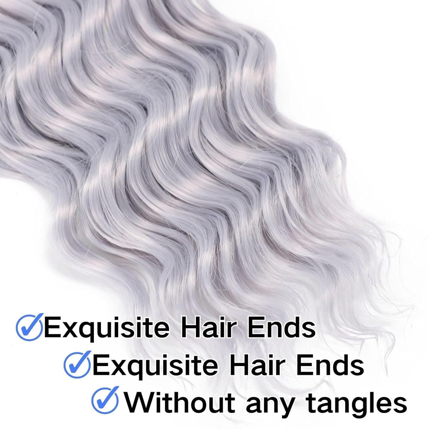 Xddnamei Curly Grey Deep Wave Bulk Human Hair for Braiding 2 Bundles Total 100g 24 Inch Grey No Weft Braiding Hair Brazilian Virgin Deep Wave Human Hair Extensions for Boho Braids