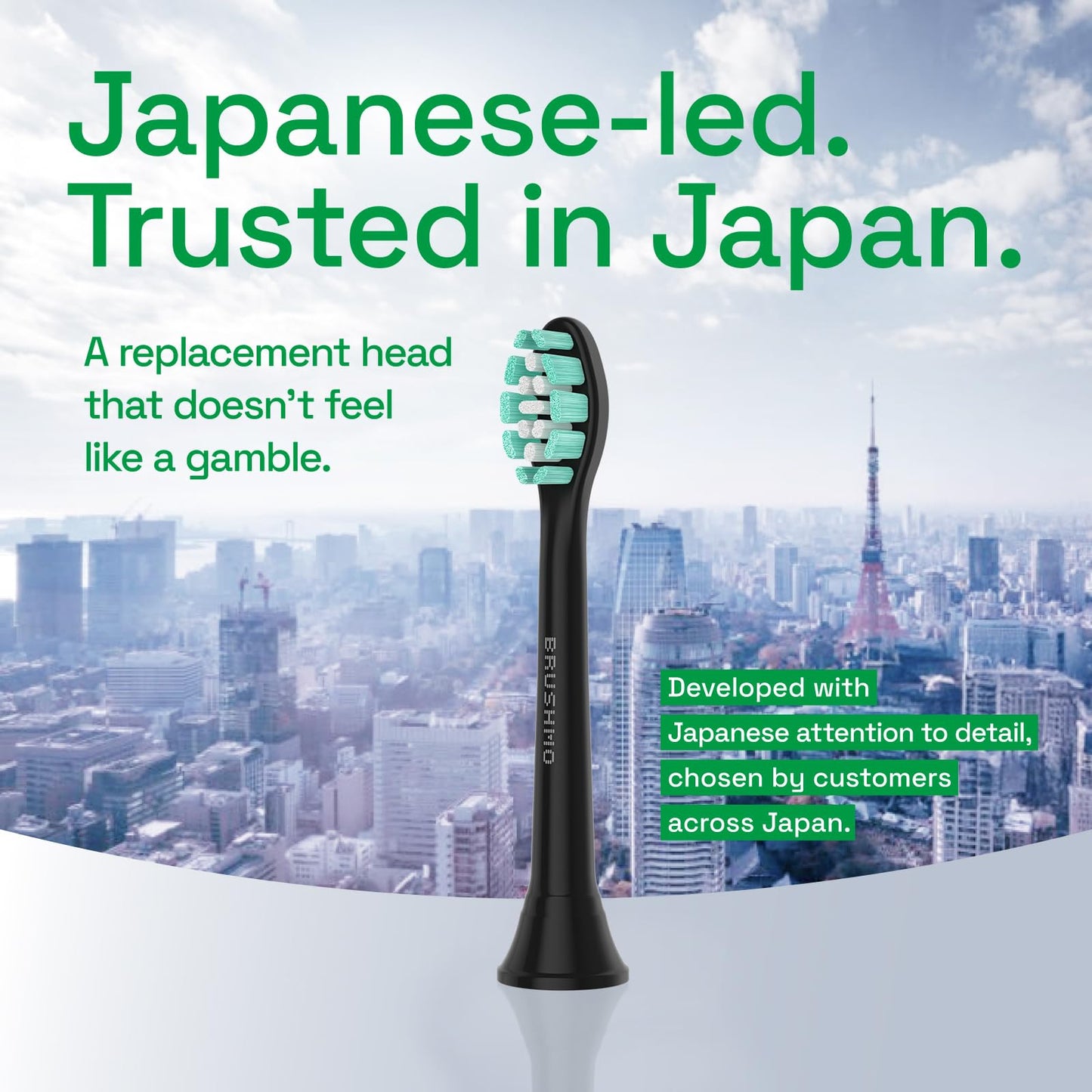 Brushmo Plaque Control Replacement Toothbrush Heads, Compatible with Philips Sonicare Click-on Electric Toothbrush Handles, 8 Standard Replacement Heads, SoftDuPont Bristles, BM928bk, Black