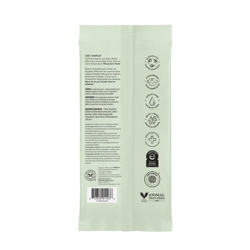 The Honest Company Hypoallergenic Multi-Use Baby Wipes for Sensitive Baby Skin, Pattern Play, 10 Count (Pack of 6)