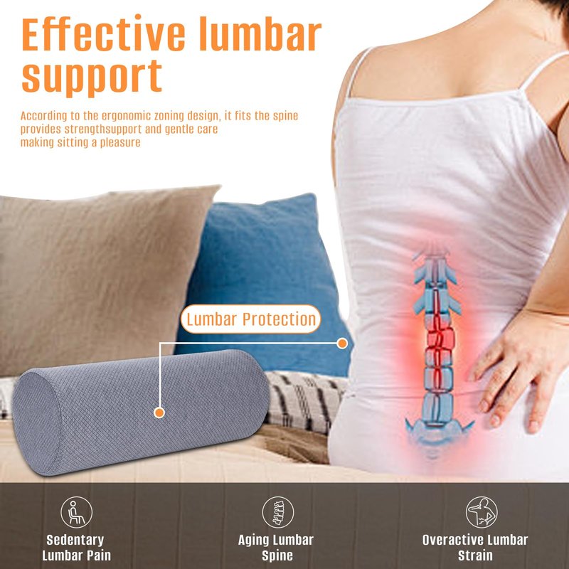 M Mute Touch 2 Pack Round Massage Table Bolster Pillow Pad, Bolster Pillow, Round Pillows, Suitable for Earthlite Massage Table (Grey, 7.8''x19.6'')