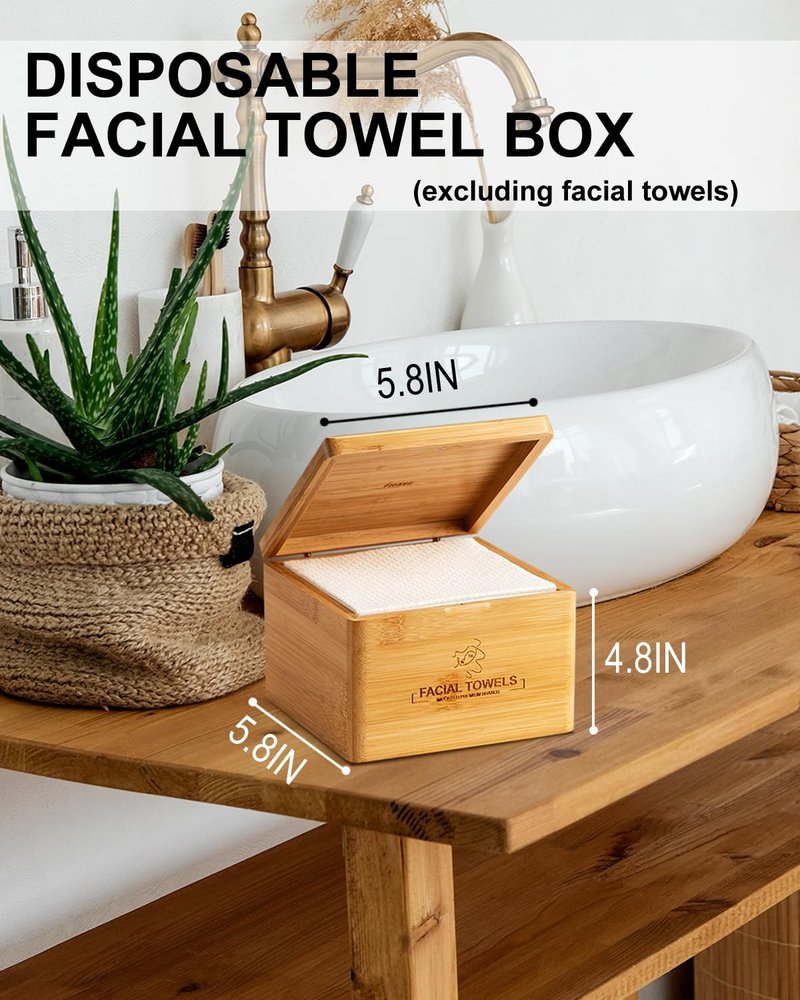 Clean Facial Towels,1 Box with 120 Ct Disposable Face Towels - Premium Facial Cleansing Cloths & Towelettes, Perfect for Skincare Routine - Biodegradable, Travel-friendly, and Eco-friendly