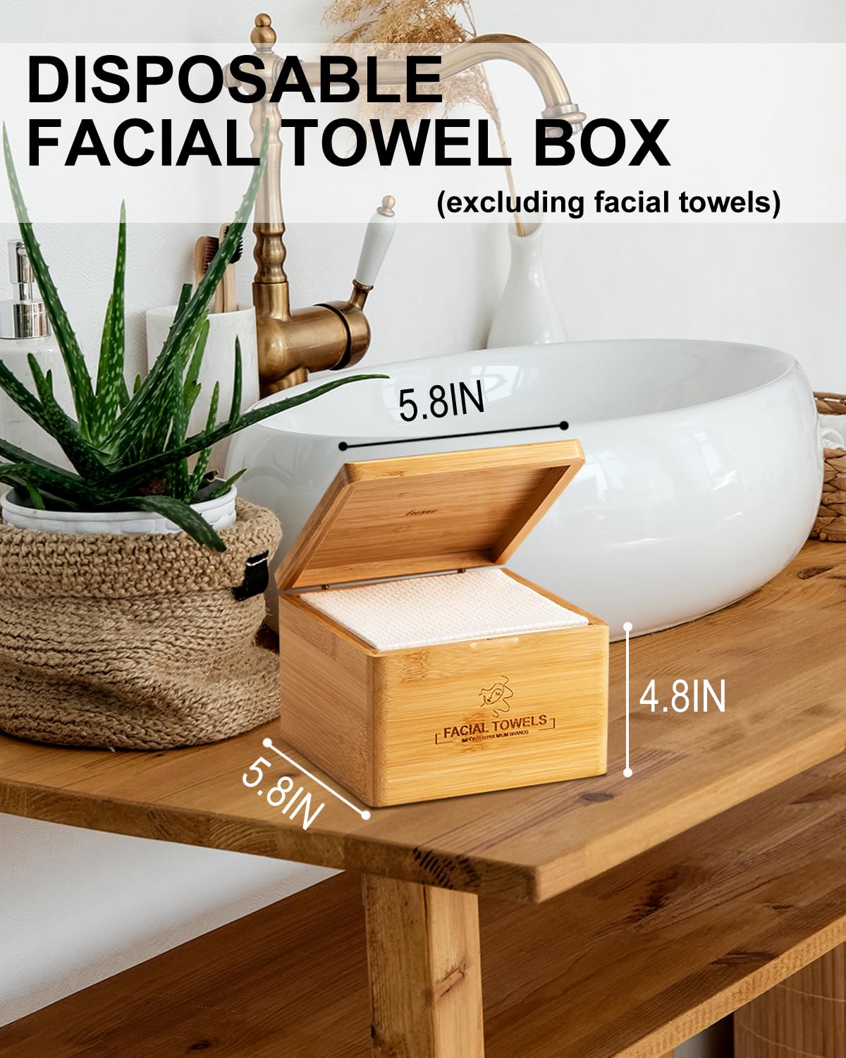 Clean Facial Towels,1 Box with 120 Ct Disposable Face Towels - Premium Facial Cleansing Cloths & Towelettes, Perfect for Skincare Routine - Biodegradable, Travel-friendly, and Eco-friendly