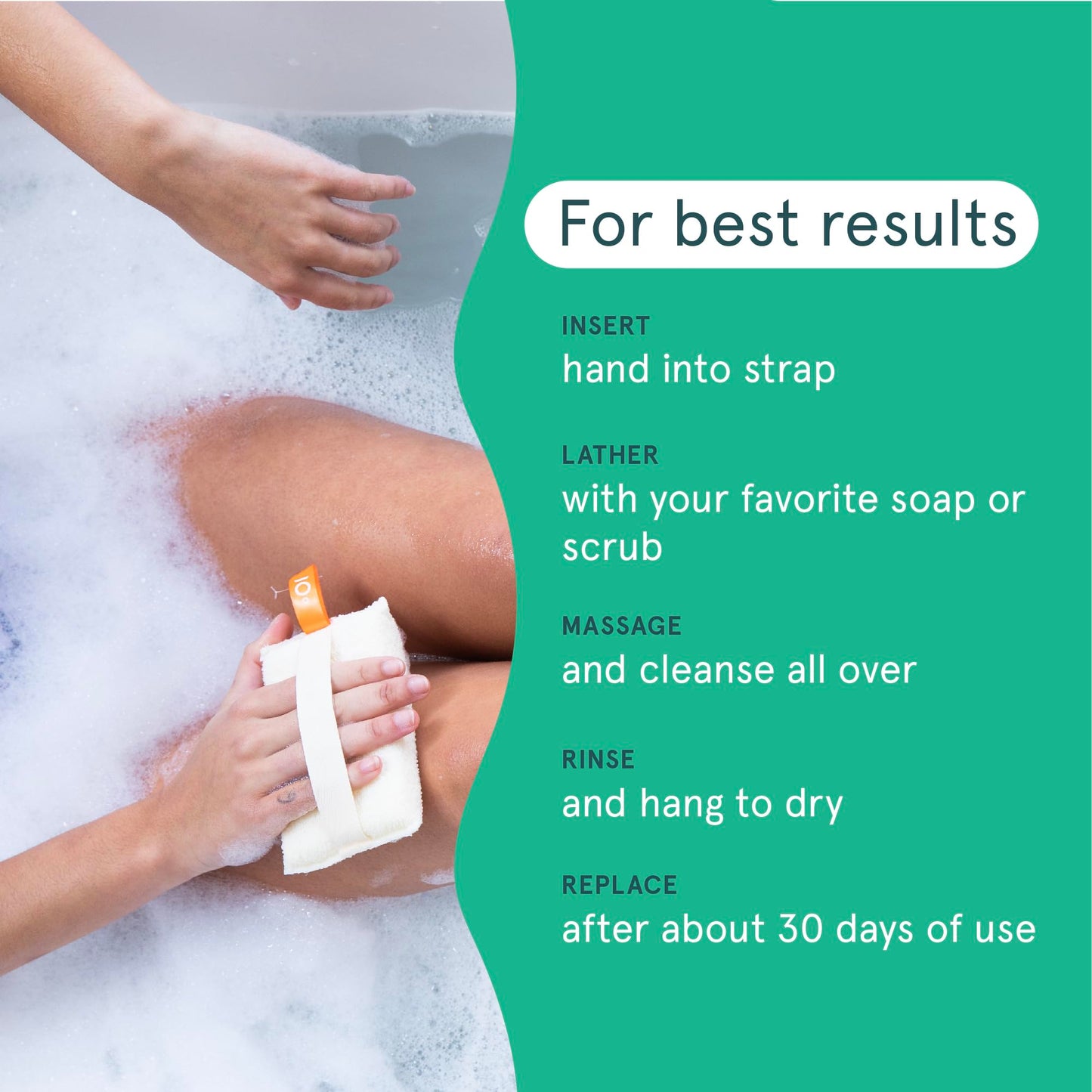 Cleanlogic Organic Cotton Large Exfoliating Body Scrubber (4.5 x 6.1 in) – Deep Cleansing Shower Exfoliator for Athletes, Fast-Drying Dead Skin Remover for Full Body – 3 Count Value Pack