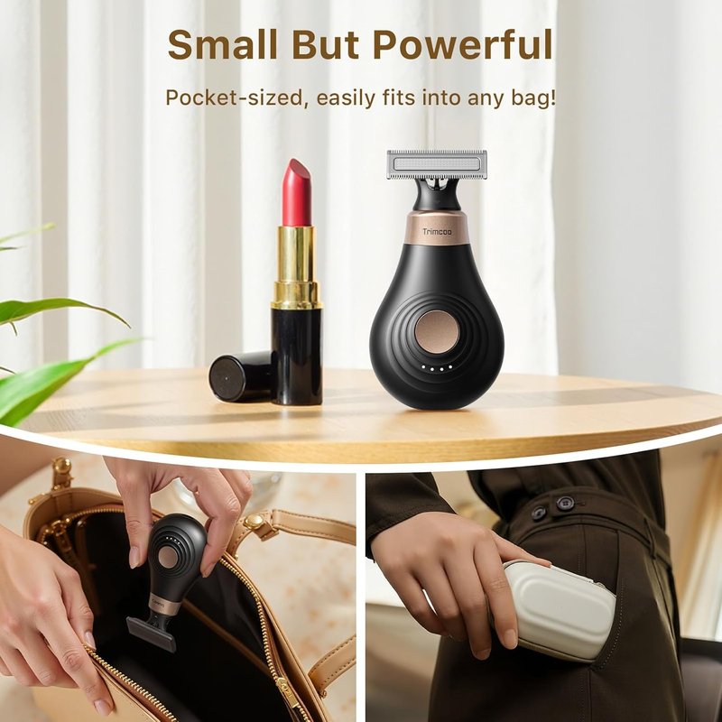 Bikini Trimmer for Women - Powerful Electric Razor for Intimate Hair Removal | Cordless USB-C Shaver, Black