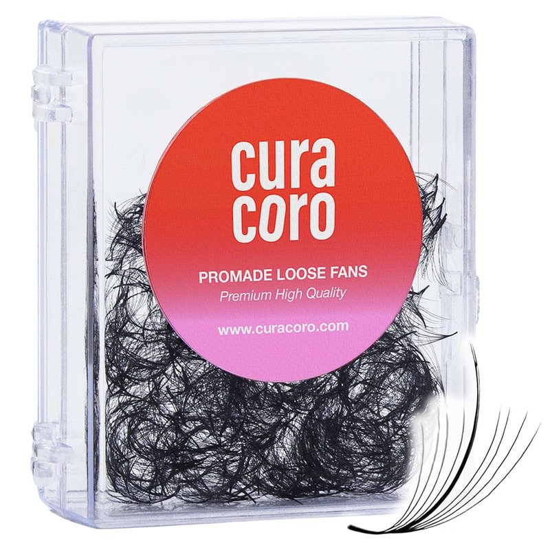 Curacoro Promade Wispy Lash Extensions - 9D 0.05 CC Curl, 11mm Length | Handmade Volume Eyelashes
