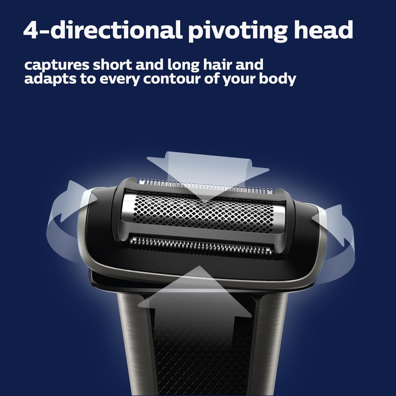 Philips Norelco Bodygroom 7000 Series, Showerproof Groin and Body Trimmer for Men, Precise Body Grooming, Adjustable Comb, Safe Even Below The Belt, 80 Min. Runtime, Model BG7030/49