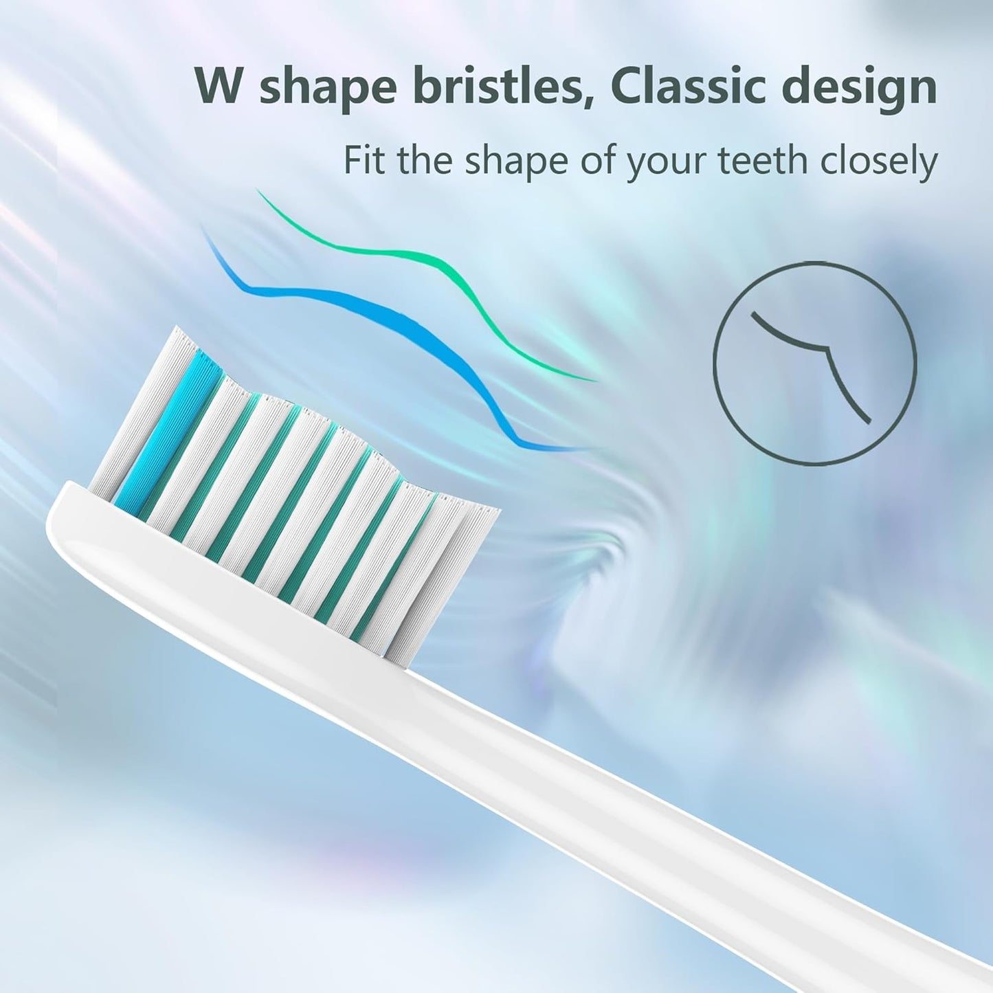 Philips Sonicare Toothbrush Replacement Heads - 8 Pack, White | Compatible with Click-On Handles 1100, 2100, 4100, 5100, 6100