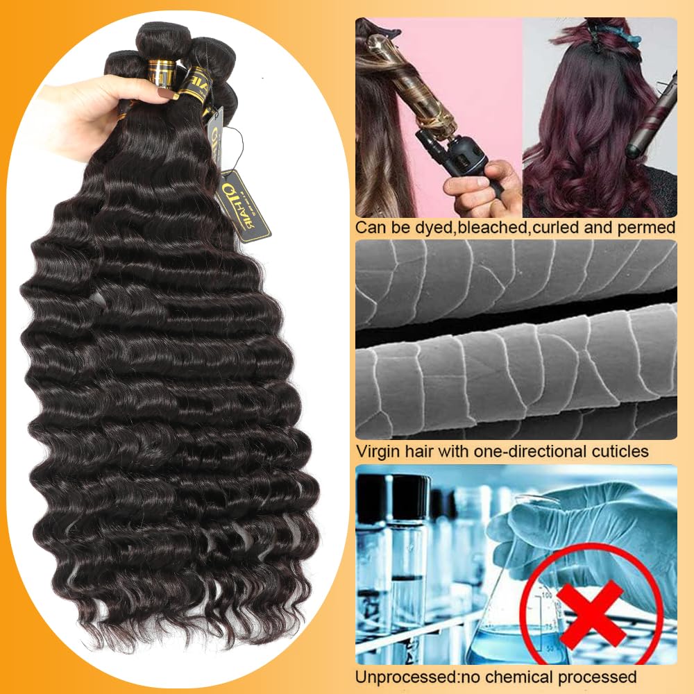 QTHAIR 18A Virgin Hair Bundles Loose Deep Wave 10" 10" 200g Human Hair Weave Bundles Curly Virgin Hair Bundles for Black Women
