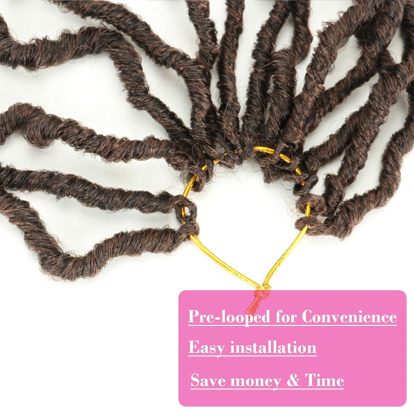 Goddess Locs Crochet Hair - 14 Inch Pre-Looped Boho Faux Locs | Soft Curly Ends for Black Women (1B/30)