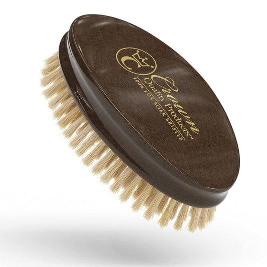 Ultimate Beard Hairbrush - Designed for Beards - Soft Natural Boar Bristle, All Purpose Detailing Brush, Solid Maple, High Gloss Rosewood Finish, Gold Engraved, Compact size by Crown Quality Products