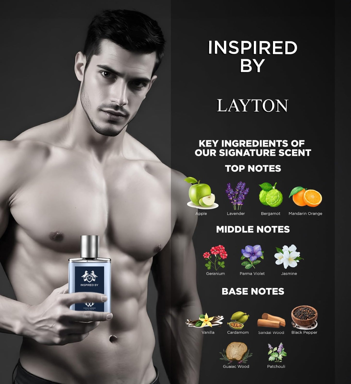 MONTWOOD Eau de Parfum – Warm, Spicy & Elegant Fragrance for Men – 100mL Perfume Spray with Bonus 15mL Perfume Sample (Randomly Selected) – Inspired by Layton