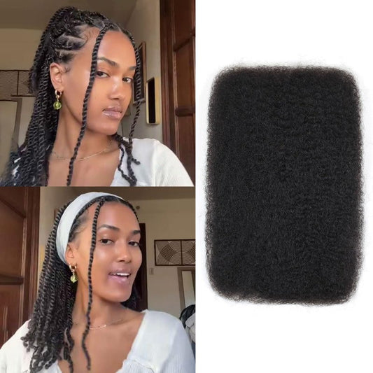 16 Inch Afro Kinkys Bulk Human Hair For Twist,100% Human Hair 4C Kinky-Curly for Dreadlocks, Loc Repair, Braiding Hair(Natural Black, 50 Gram)