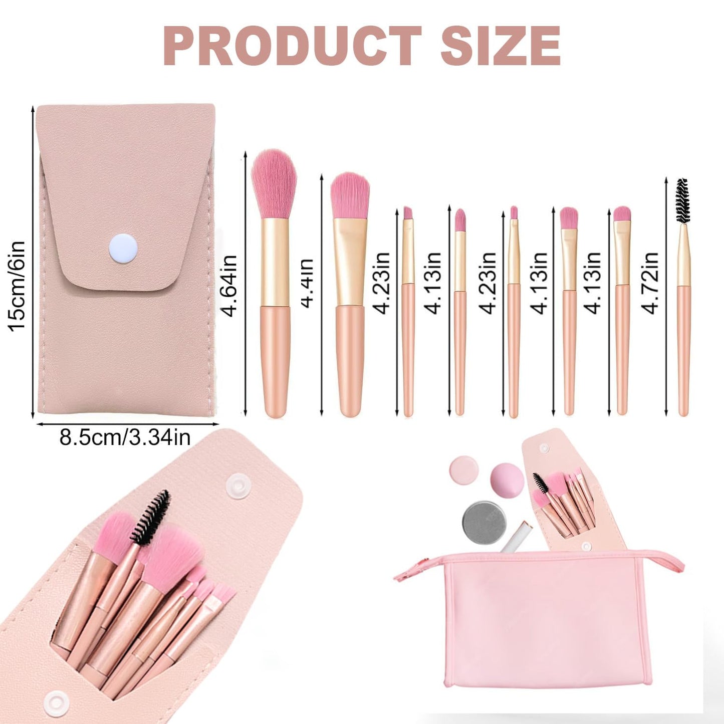 20 Sets Makeup Brush Set Bulk Brushes Bag Mini Face Make up Brushes Brushes Bag for Makeup Party Favors Wedding Bridal Shower Favors Bridesmaid Gift Bachelorette Party Gift (Ivory Beige)
