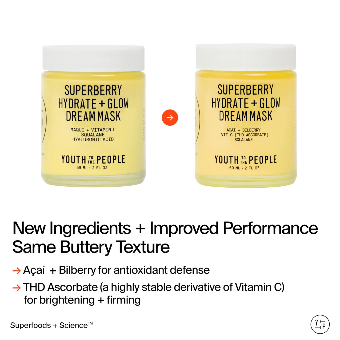 Youth To The People Superberry Dream Mask Full Size - Hyaluronic Acid + Vitamin C Face Moisturizer + Overnight Facial Mask, Hydrates + Plumps + Brightens Skin, Evens Skin Tone, For Dry Skin - 2 fl oz