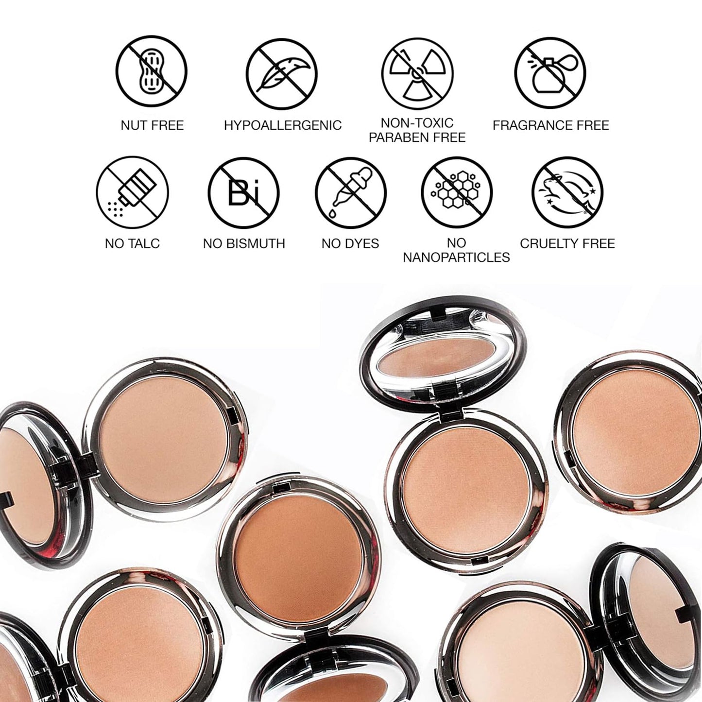 Bellapierre Compact Mineral Foundation SPF 15 – Pressed Powder Foundation, Concealer, Finishing & Setting Powder, On-the-Go Compact, Lightweight, Talc-Free, Non-Toxic – 0.35 oz - Nutmeg