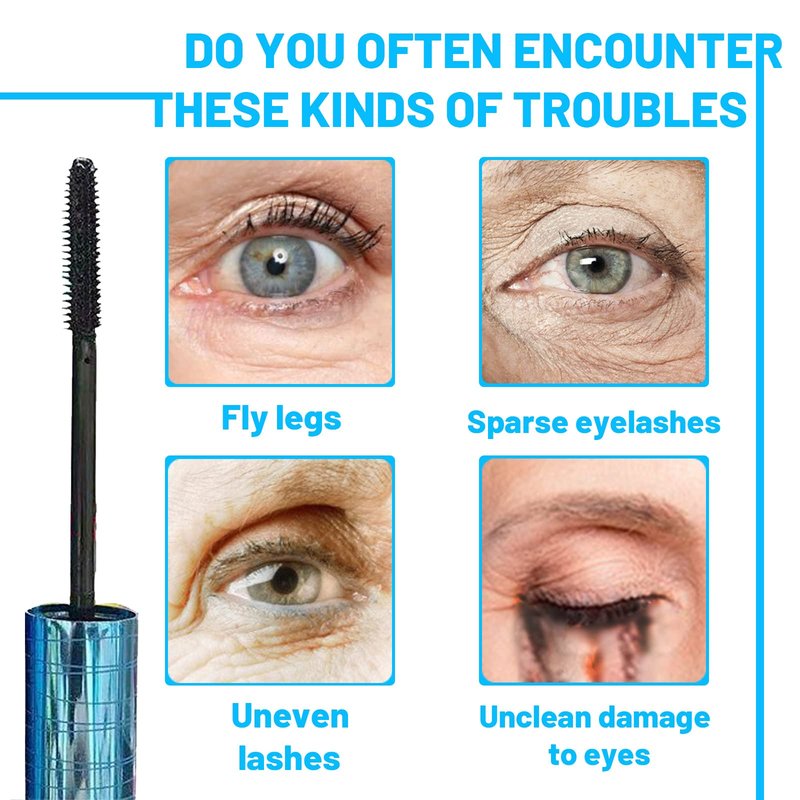 Mascara for Older Women 60 Plus, Mascara for Women over 60 with Thinning Lashes, Waterproof Mascaras Black, Hypoallergenic Tubing Black Volume and Length for Sensitive Eyes (2 Pack)