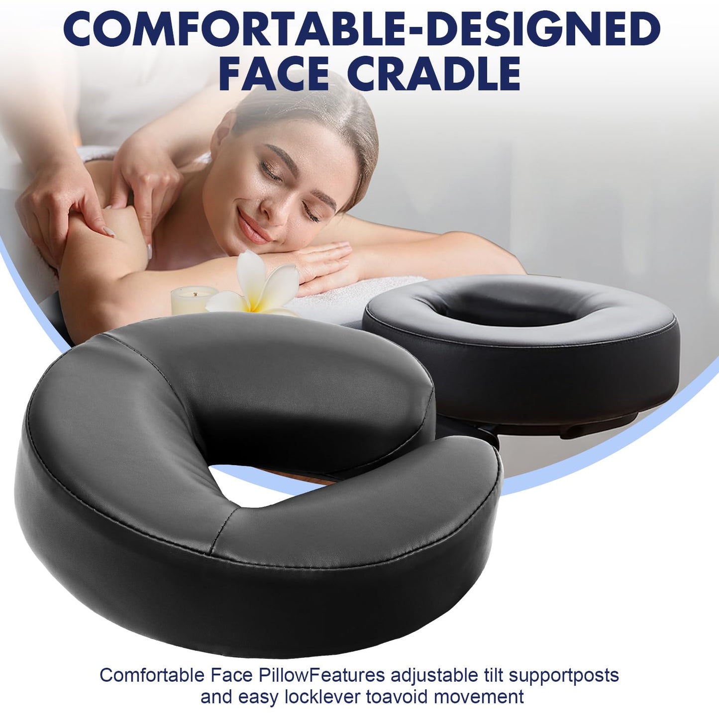 KONOVOLY Universal Headrest Face Cushion for Massage Table, Black