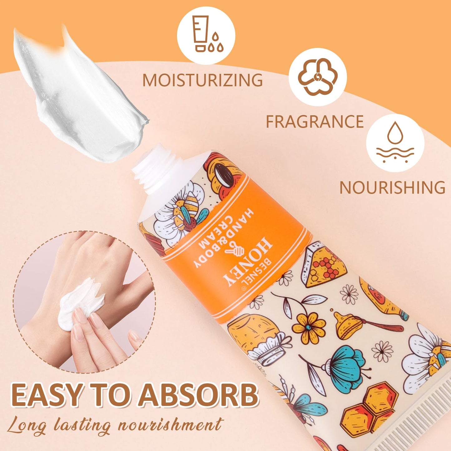 BESNEL 60 Pack Hand Cream Gift Set For Women, Teacher Appreciation Gifts, Mini Hand Lotion Travel Size in Bulk for Dry Cracked Hands, Graduation Gifts, Birthday Gift, Bridesmaid Gift,Party Favors
