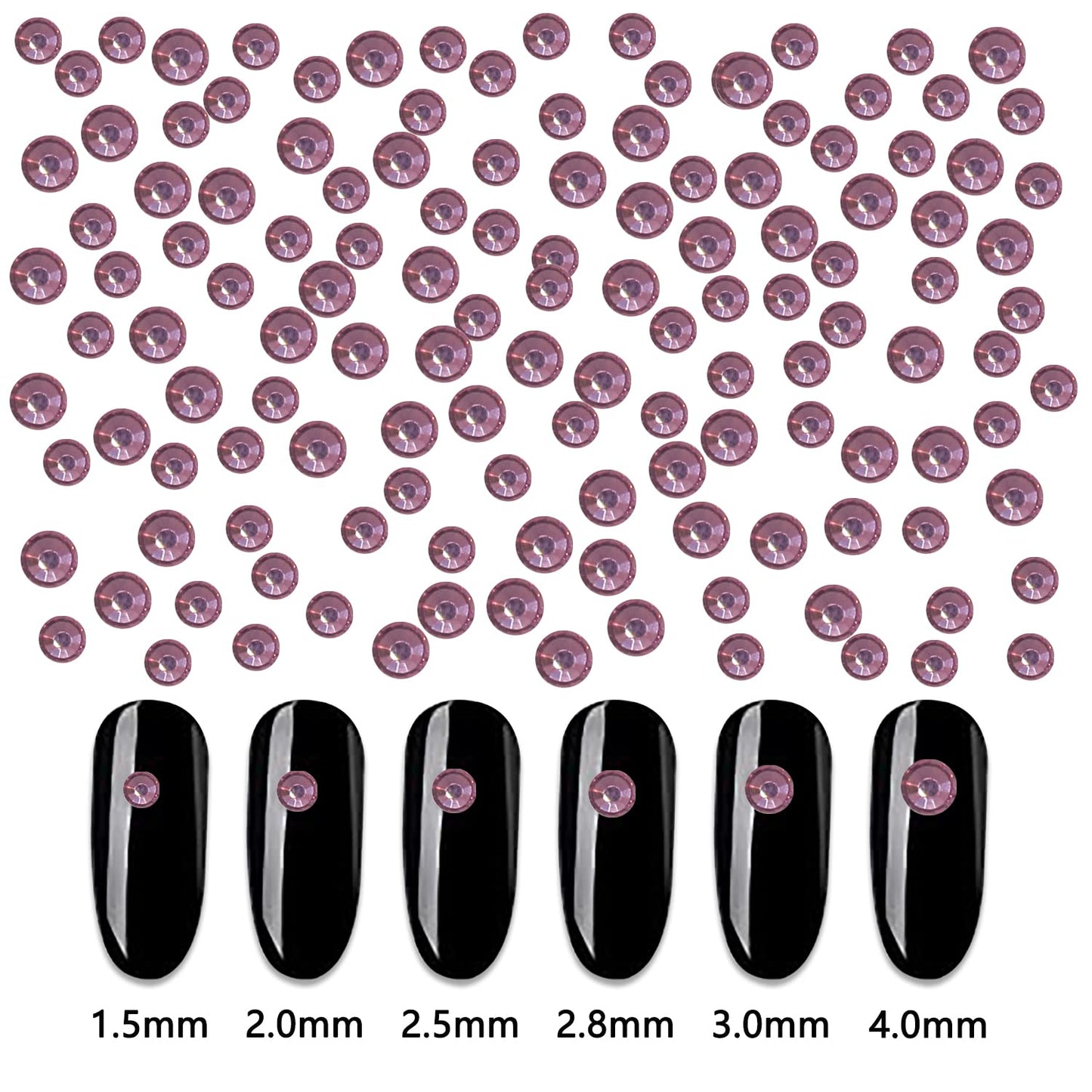WOKOTO 2 Box 1620 Pcs Purple Nail Rhinestones Flat Back Crystals For Nail Art Diamonds Flatback Rhinestones For Women Acrylic Nails Purple Rhinestones Flatback Eye Gems Glass Rhinestones