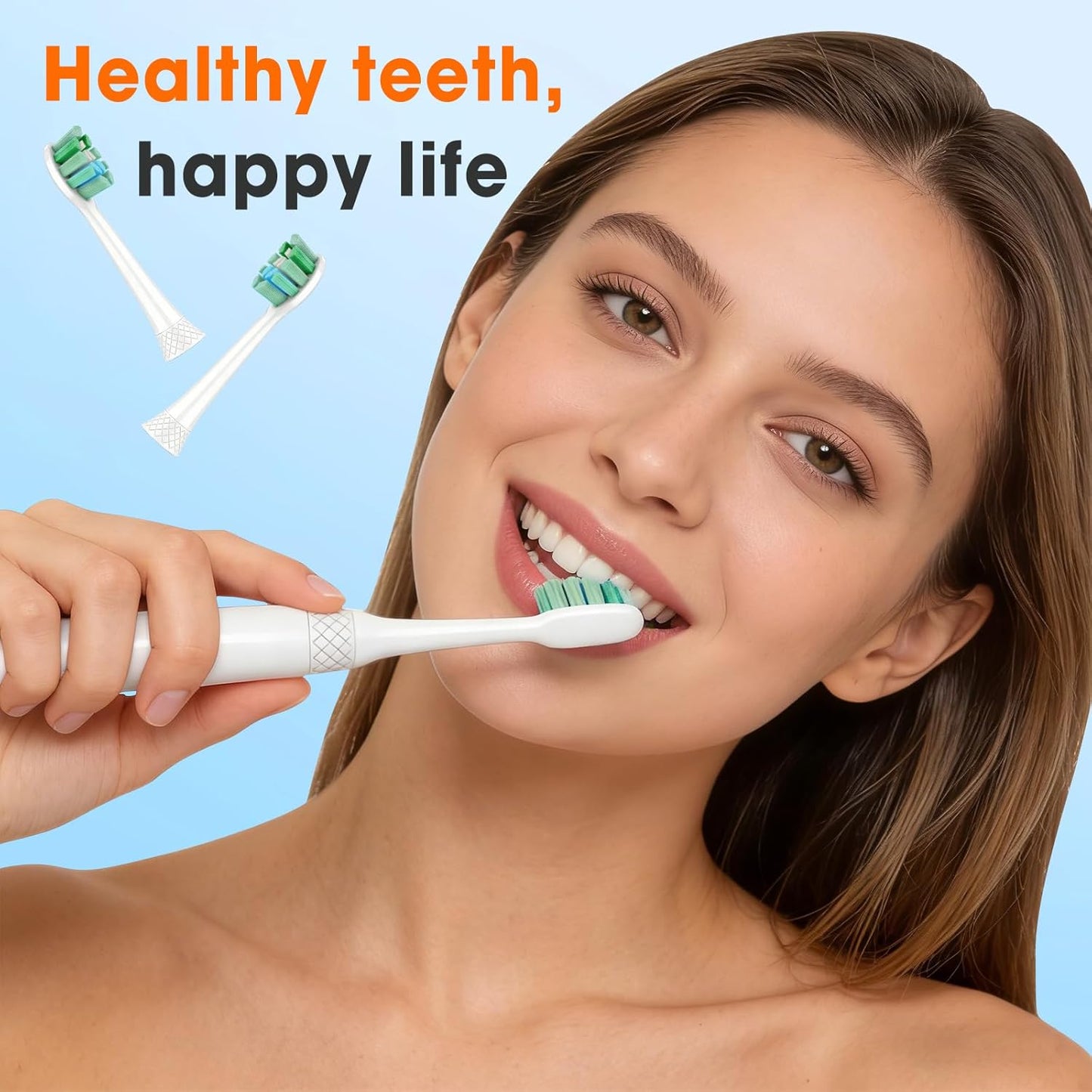 Toothbrush Replacement Heads for Philips Sonicare C1 & C2 - Soft Bristles, 6-Pack, White