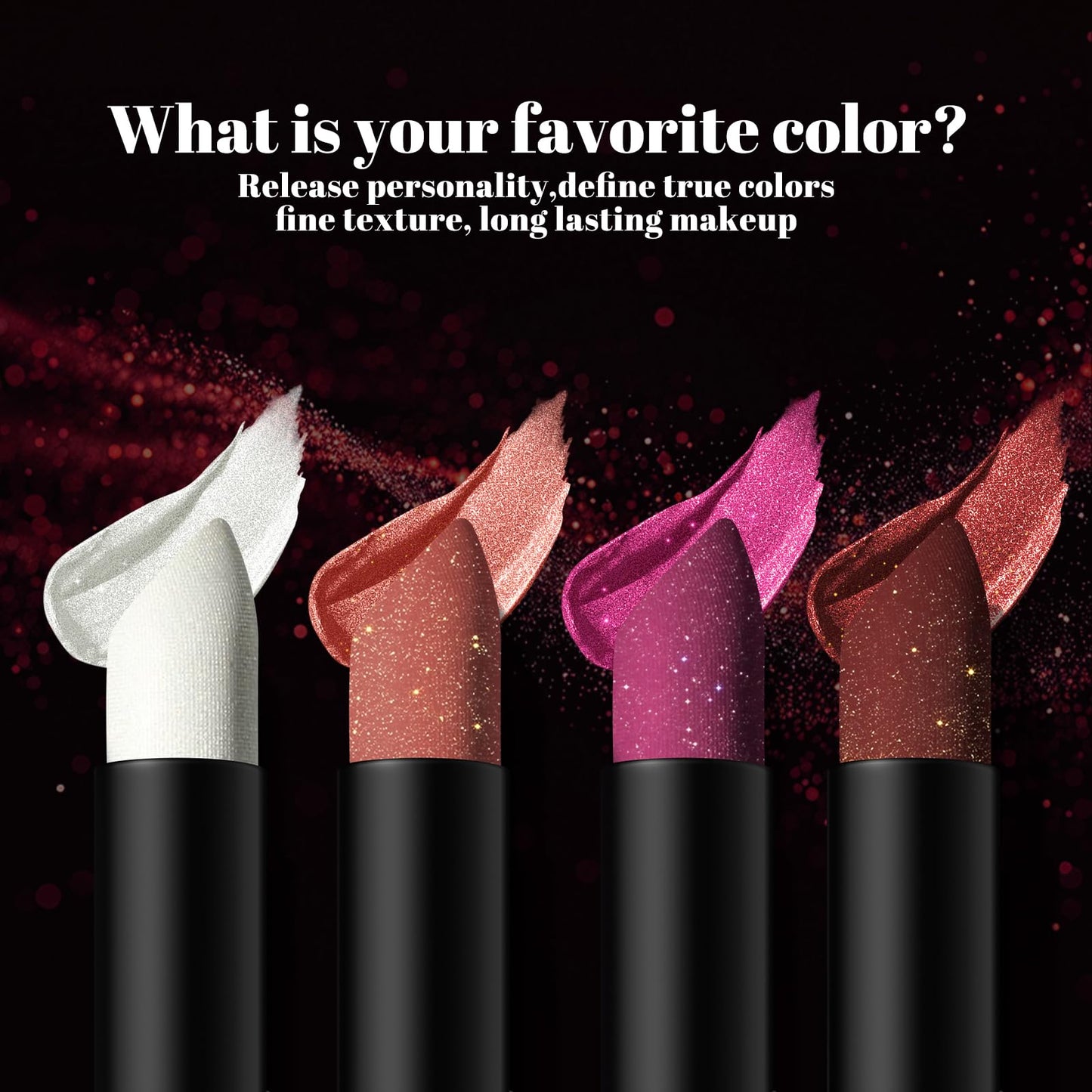 Badhare Shimmer Lipstick Liquid Lip Gloss Waterproof Matte - Long Lasting 12H Transfer Proof, Smudge Proof Full Coverage Non-Drying Glitter Lipstick with Sparkle Lip Stains