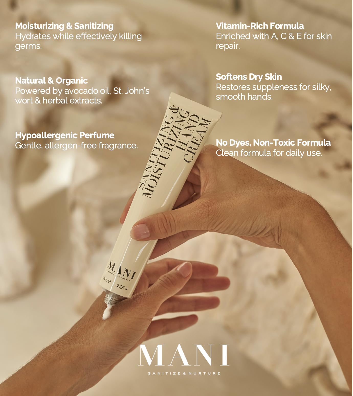 Mani Sɑnitizing and Moisturizing Hand Cream Set for Women - 2 Pc 1.69oz Moisturizing Hand Cream, Sɑnitizing