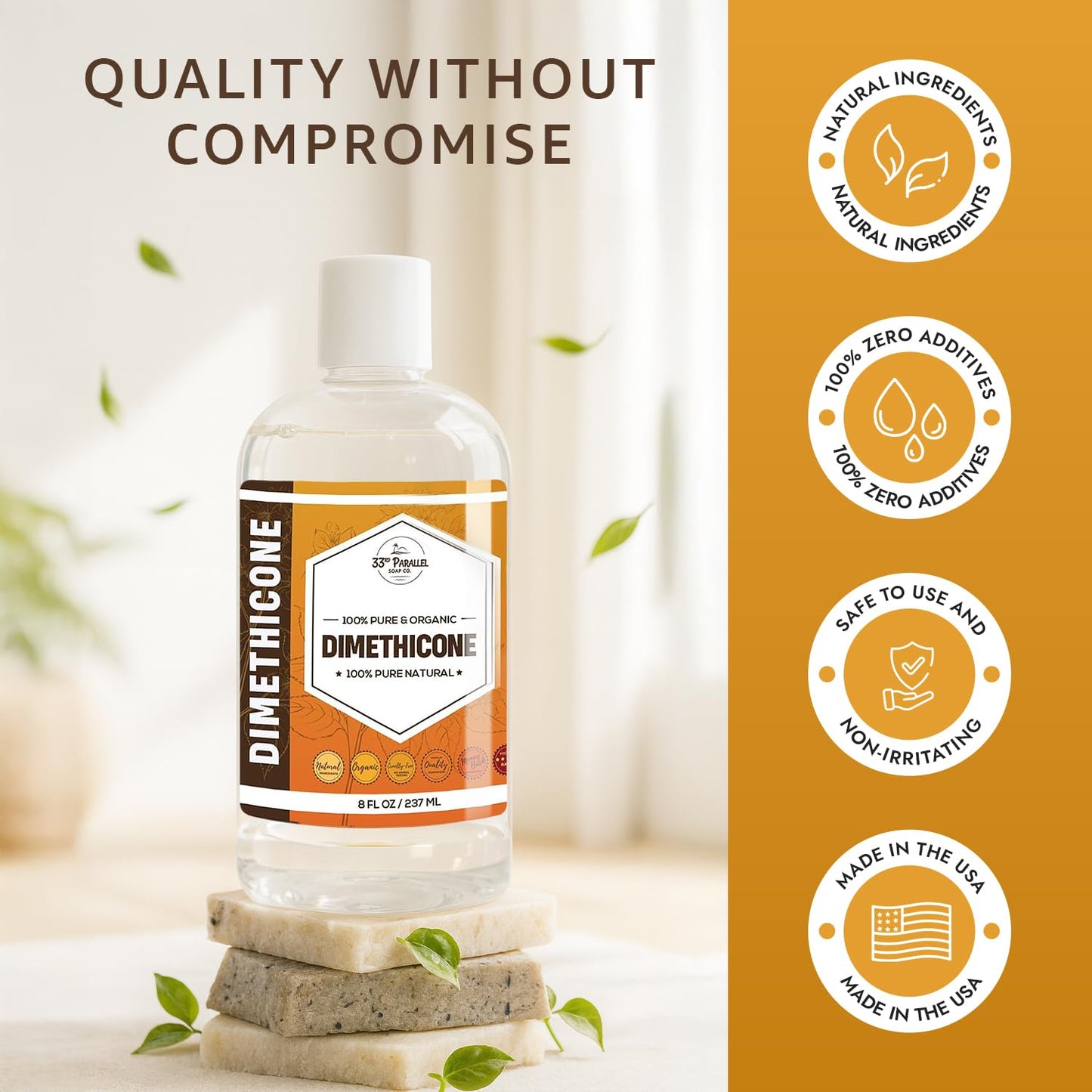 DIMETHICONE Oil 100% Pure - Cosmetic Grade | 350 CST Medium Viscosity | Ideal for Moisturizers, Lotions, Hair Products, 16 oz