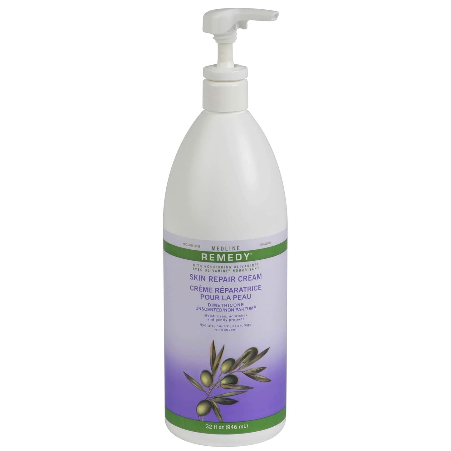 Medline Remedy Olivamine Skin Repair Cream - Unscented Body Lotion, 32 Fl Oz
