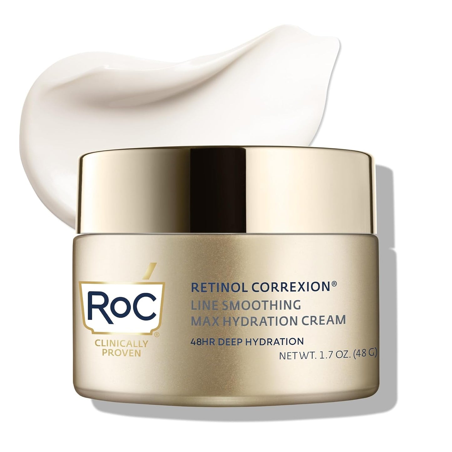 RoC Retinol Moisturizer - Daily Hydration Anti-Aging Cream with Hyaluronic Acid | 1.7 Ounces for Fine Lines & Dark Spots